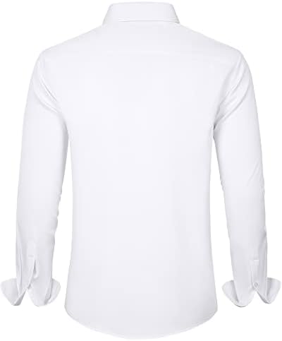 J.VER Men's Dress Shirts Solid Long Sleeve Stretch Wrinkle-Free Formal Shirt Business