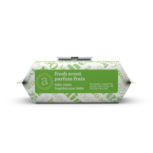 Amazon Elements Baby Wipes, Fresh Scent, Flip-Top Packs, Alcohol-Free, With