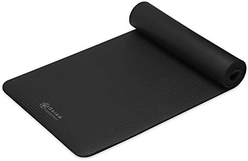 Gaiam Thick Yoga Mat, Exercise & Fitness Mat with Easy-Cinch Carrying Strap