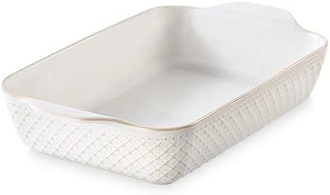 DOWAN 9x13 Deep Lasagna Baking Dish, Ceramic Casserole Dish for Oven