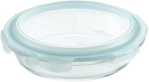 LocknLock 9.5-Inch, 54.1 fl oz (1.6 L) Purely Better Glass Round Pie Baking Dish and Food