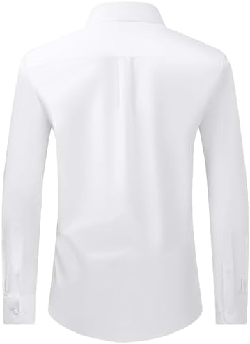 Alimens & Gentle Men's Dress Shirt Regular Fit Stretch Stain Shield Long Sleeve Solid