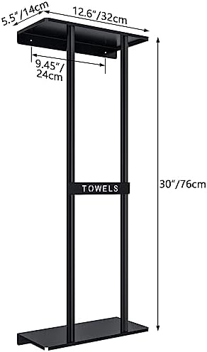 Towel Racks for Bathroom, Bathroom Towel Storage Wall Mounted 30 inch with Shelf Can