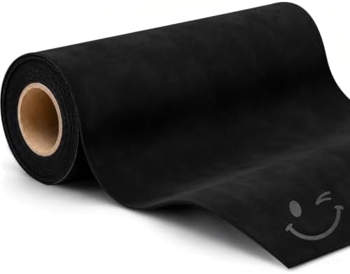 Suede Fabric Wrap for Car Interior, Black, 24 x 72 in