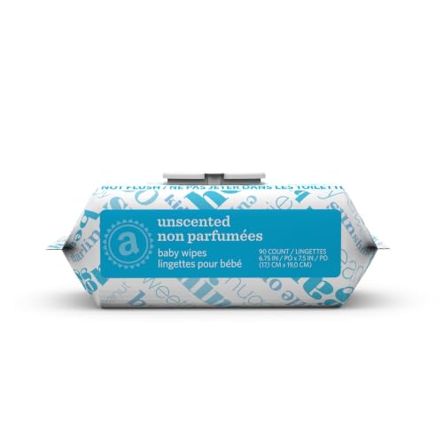 Amazon Elements Baby Wipes, Unscented, Hypoallergenic, Alcohol-Free, With