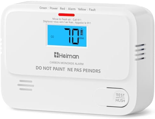 Heiman Carbon Monoxide Detectors, Low-Level Mini Digital Display CO Alarm