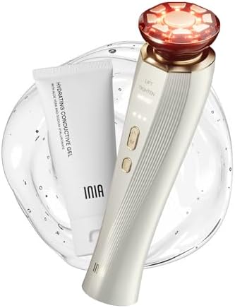 INIA FLARE 3-in-1 Red Light Therapy Beauty Device for Face & Neck White