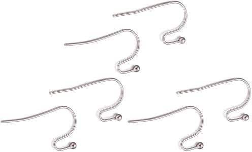 300-Piece Hypoallergenic 316 Stainless Steel French Hook Ball Dot Ear Wires 22x12x2mm