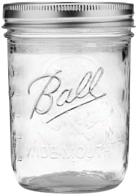 Ball Wide Mouth Glass Mason Jars with Lids and Bands, Used for Canning, Pickling, Juice