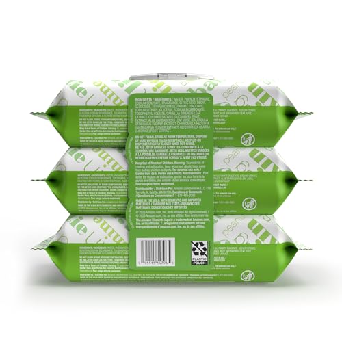 Amazon Elements Baby Wipes, Fresh Scent, Flip-Top Packs, Alcohol-Free, With