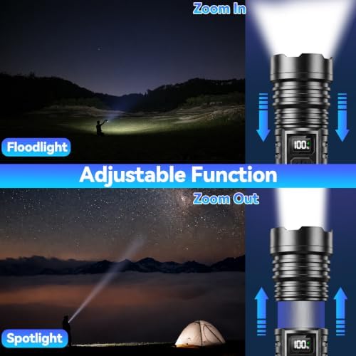 Rechargeable Flashlights High Lumens 2 Pack, Super Bright LED Flash Light