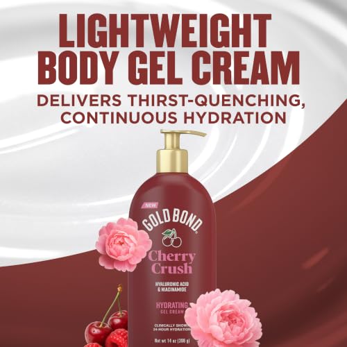 Gold Bond Cherry Crush Hydrating Gel Cream, Juicy Cherry Crush Scent, 24-Hour