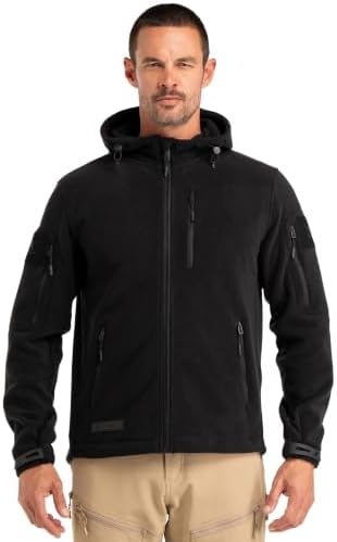 BAERSkin Tactical Hoodie Jacket for Men - Military Style Fleece Sweater for Cold, Rain
