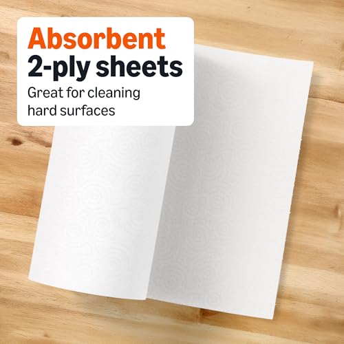 Amazon Basics 2-Ply Flex-Sheets Paper Towels, 12 Basics Rolls = 40 Regular