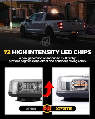 Xprite Upgraded 12" 72LED Rooftop Strobe Lights