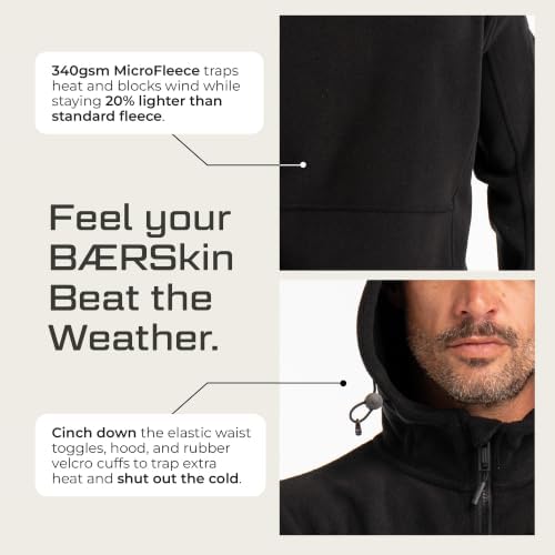 BAERSkin Tactical Hoodie Jacket for Men - Military Style Fleece Sweater for Cold, Rain