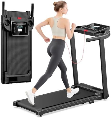 Treadmills for Home Walking Pad Machine- Foldable Treadmill with Handle Bar for Running