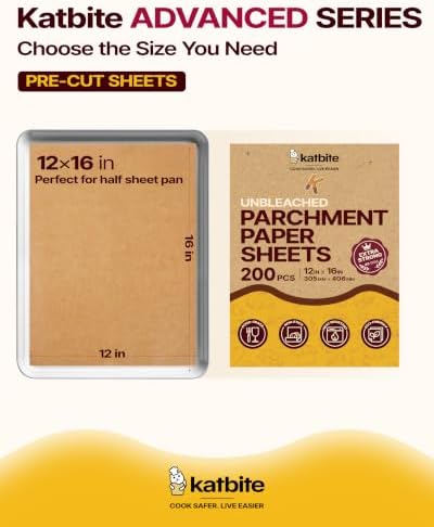 Katbite 200Pcs 12x16 In Unbleached Parchment Paper for Baking