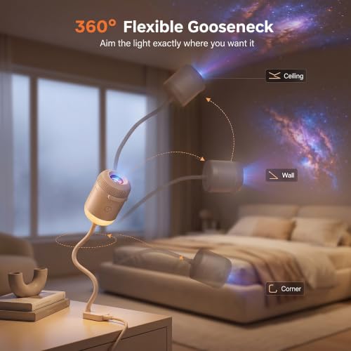 2-in-1 Galaxy Projector Night Light,USB Star Projector with Adjustable