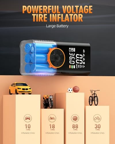 Tire Inflator Portable Air Compressor, 150 PSI Tire Inflator with LCD Digital Display
