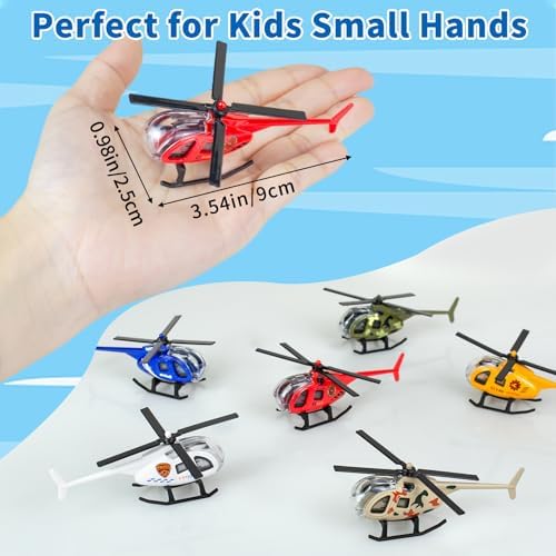 12PCS Diecast Helicopters, Mini Alloy Toy Helicopter for Boys 3 4-7
