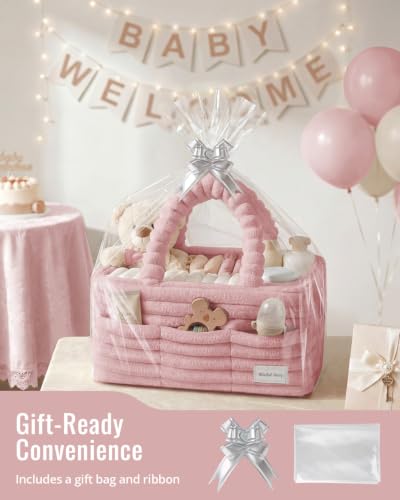 Blissful Diary Flannel Diaper Caddy Organizer with Gift Packaging, Portable