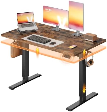 VASAGLE Standing Desk, 48x24 Inch Electric Adjustable Desk, 30-Min Assembly