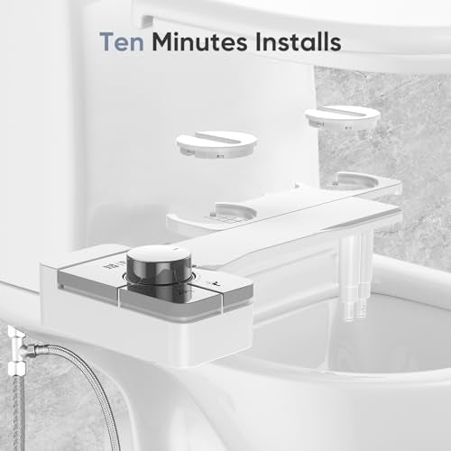 Upgrade Bidet Attachment for Toilet Seat, Adjustable Angle Dual Nozzle