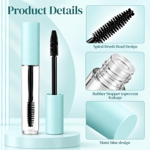 Maitys 40 Pcs 10 ml Empty Mascara Tubes with Eyelash Wand, Green