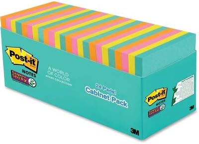 Post-it Super Sticky Notes, 24 Sticky Note Pads, 3 x 3 in., School Supplies