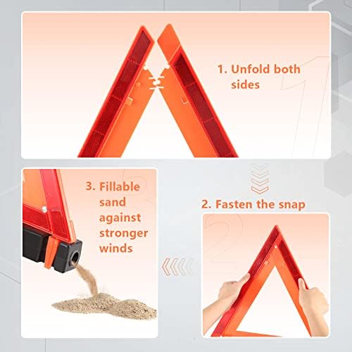 Safety Triangles DOT Approved, Standard Warning Triangles Enmergency Reflector