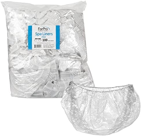 ForPro Spa Liners, 100ct, Clear, Disposable Pedicure Liners