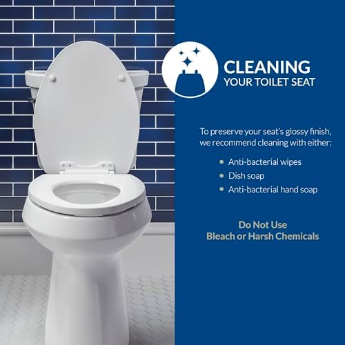 Bemis 170 Durable Plastic Toilet Seat, Elongated, White