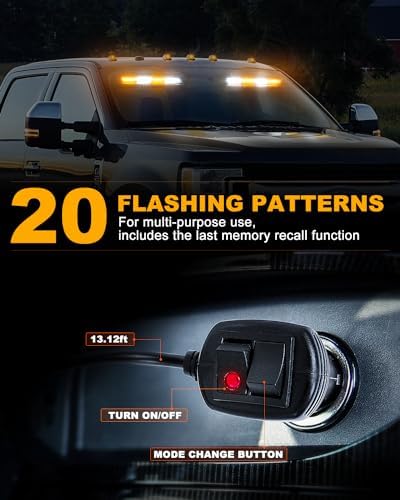 HLauto 2x16.8 inch Dash Strobe Lights, 48 LED Visor Light Bars