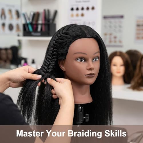 100% Real Hair Mannequin Head Training Head Manikin Cosmetology Doll Head for Hairdresser