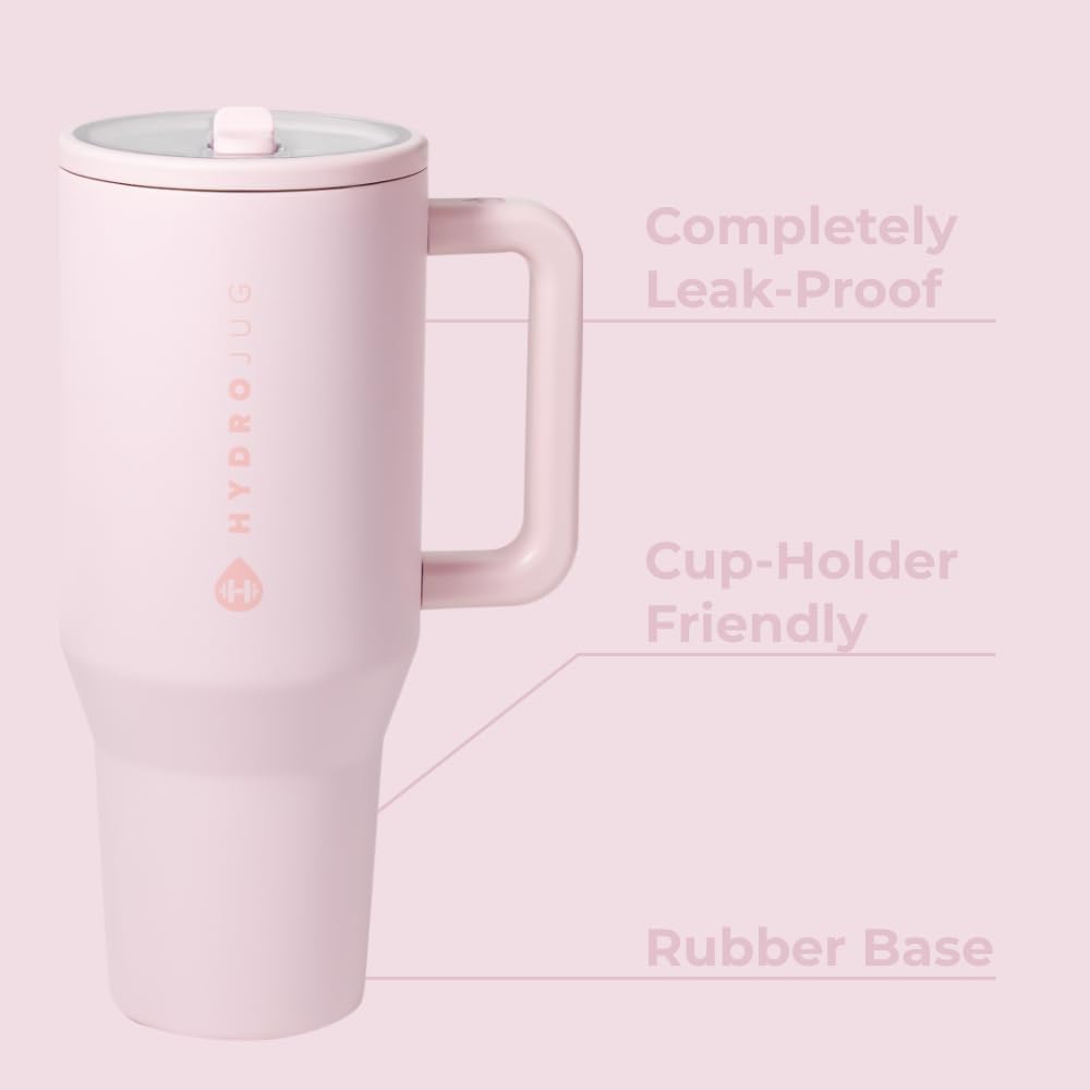 HydroJug Traveler - 32 oz Water Bottle with Handle & Flip Straw - Fits in Cup
