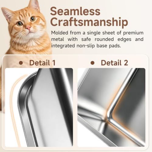 Stainless Steel High Sides Cat Litter Box,Medium