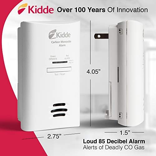 Kidde Carbon Monoxide Detector, Plug-in Carbon Monoxide Detector with AA Battery Backup