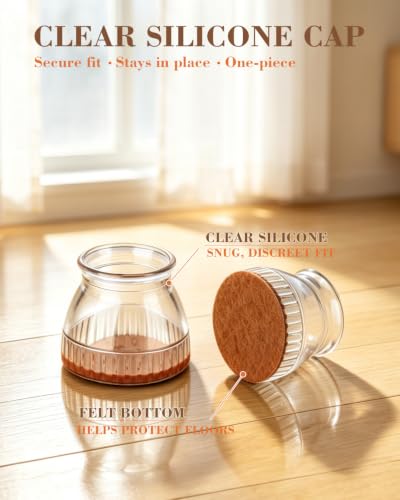 Chair Leg Floor Protectors, 24 Pack Silicone Furniture Pads for Hardwood