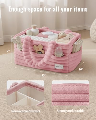 Blissful Diary Flannel Diaper Caddy Organizer with Gift Packaging, Portable