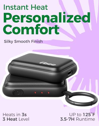 Rechargeable Hand Warmer, Ultra Thin Electric Hand Warmer with SafeWarm Temperature
