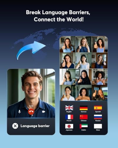 AI Translation Earbuds Real Time - 198 Languages Translator 60H Playtime