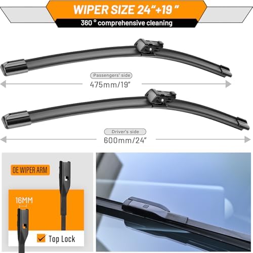 AUTOBOO Windshield Wiper Blade Replacement for Honda Civic CR-V Integra
