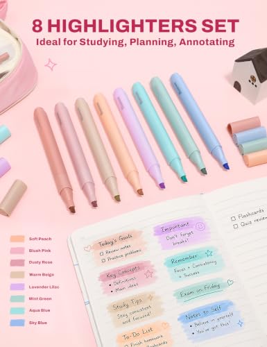 SUNEE Pencil Case with Supplies, 35PCS Aesthetic Stationery Set with Pastel