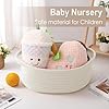 JMvicyroam Woven Basket,Small Rope Storage Bin with Handles & Ribbon Bag