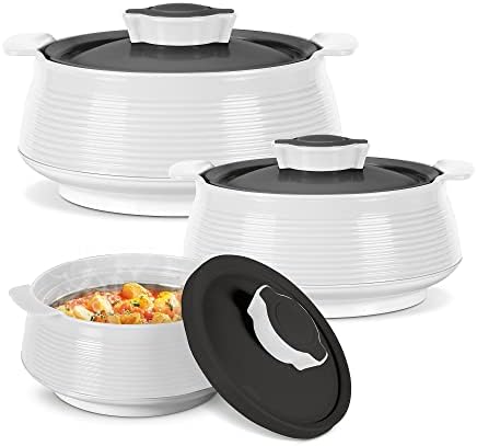 Milton Casserole Set of 3 (62, 45 & 28 oz) PU Insulated Hot Pot for Food
