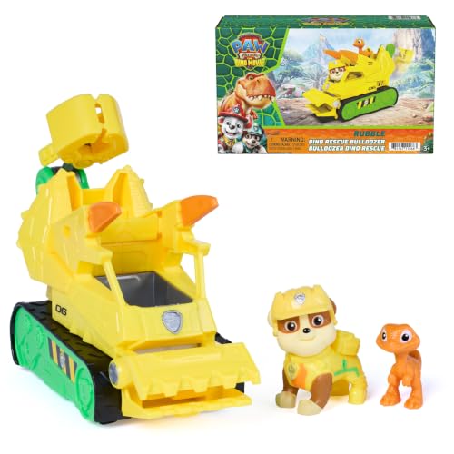 PAW Patrol The Dino Movie Rubble Dino Rescue Bulldozer Toy Truck