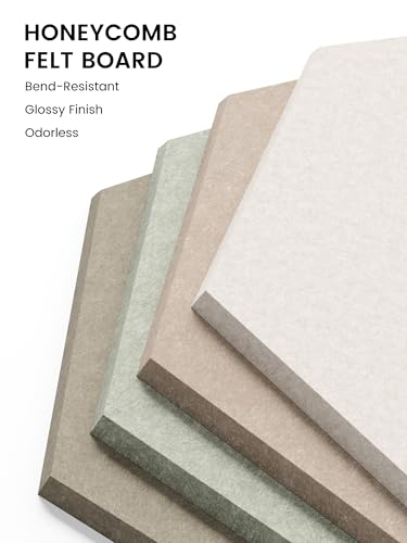 Fluxynara 12-Pack Hexagon Felt Bulletin Board Tiles, Linen Dusk-1