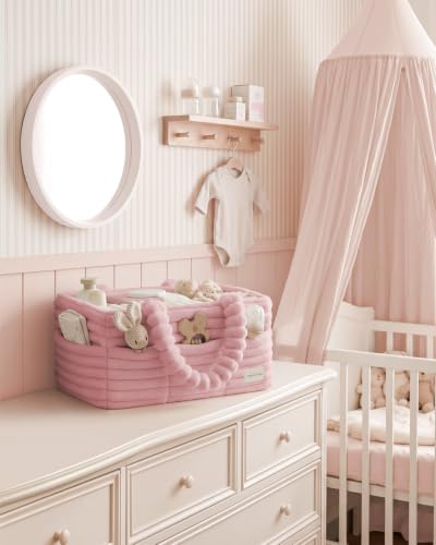 Blissful Diary Flannel Diaper Caddy Organizer with Gift Packaging, Portable