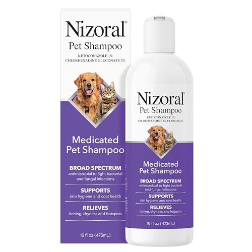 Nizoral Ketoconazole Pet Shampoo, 16 Oz, Chlorhexidine, Dogs & Cats